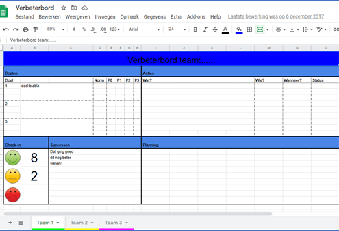 digitaal bord in Excel